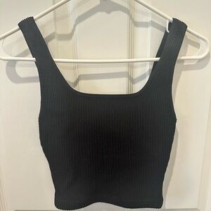 Babaton sculpt knit square neck cropped tank, XS